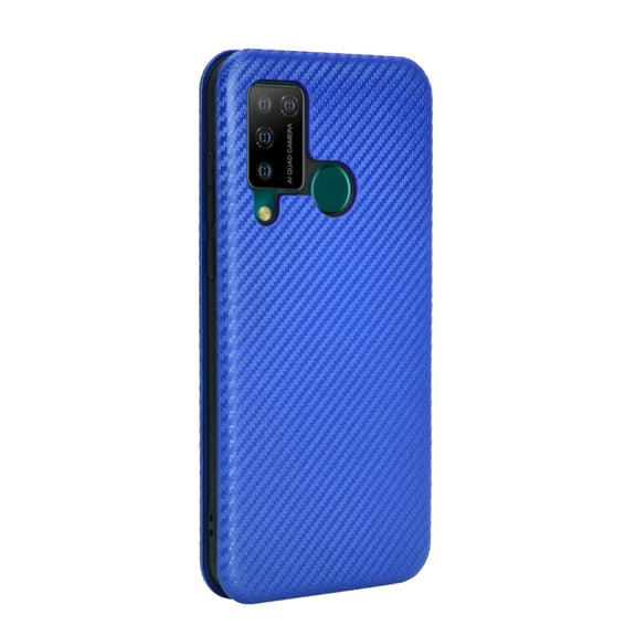 For DOOGEE N20 Pro Carbon Fiber Texture Horizontal Flip TPU + PC + PU Leather Case with Card Slot(Blue)