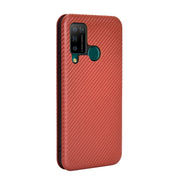 For DOOGEE N20 Pro Carbon Fiber Texture Horizontal Flip TPU + PC + PU Leather Case with Card Slot(Brown)