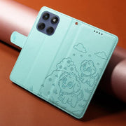 For Motorola Edge 60 Fusion 5G / 60 Pro Embossed Heart Dog RFID Blocking Wallet Leather Phone Case(Green)