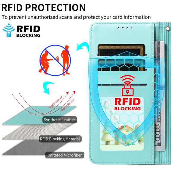 For Motorola Moto G05 / E15 Embossed Heart Dog RFID Blocking Wallet Leather Phone Case(Green)