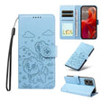 For Motorola Moto G85 5G Embossed Heart Dog RFID Blocking Wallet Leather Phone Case(Sky Blue) - free shipping - PMC TechLife - Order now!