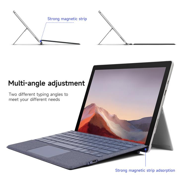 For MicroSoft Surface Pro 12 Backlight Tablet Bluetooth Keyboard with Touch Pad(Black)