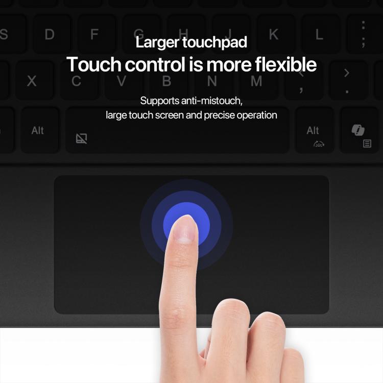 For MicroSoft Surface Pro 12 Backlight Tablet Bluetooth Keyboard with Touch Pad(Black)