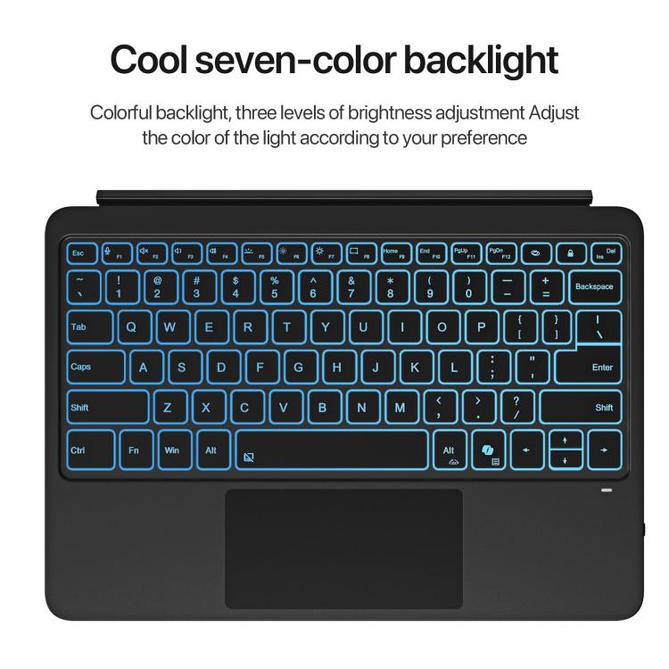 For MicroSoft Surface Pro 12 Backlight Tablet Bluetooth Keyboard with Touch Pad(Blue)
