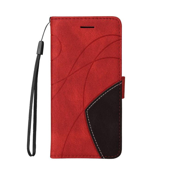For Huawei Pura 80 5G Dual-color Splicing Flip Leather Phone Case(Red)