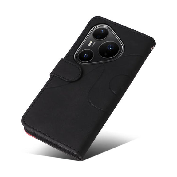 For Huawei Pura 80 Pro 5G Dual-color Splicing Flip Leather Phone Case(Black)