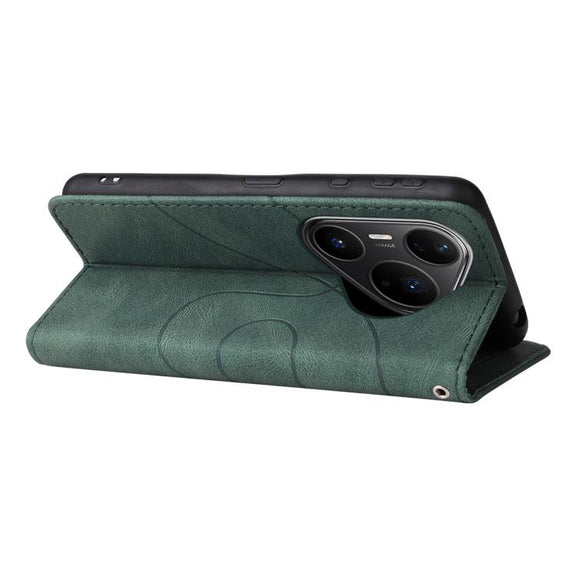 For Huawei Pura 80 Pro 5G Dual-color Splicing Flip Leather Phone Case(Green)