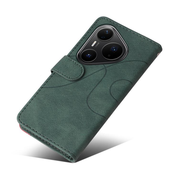 For Huawei Pura 80 Pro 5G Dual-color Splicing Flip Leather Phone Case(Green)