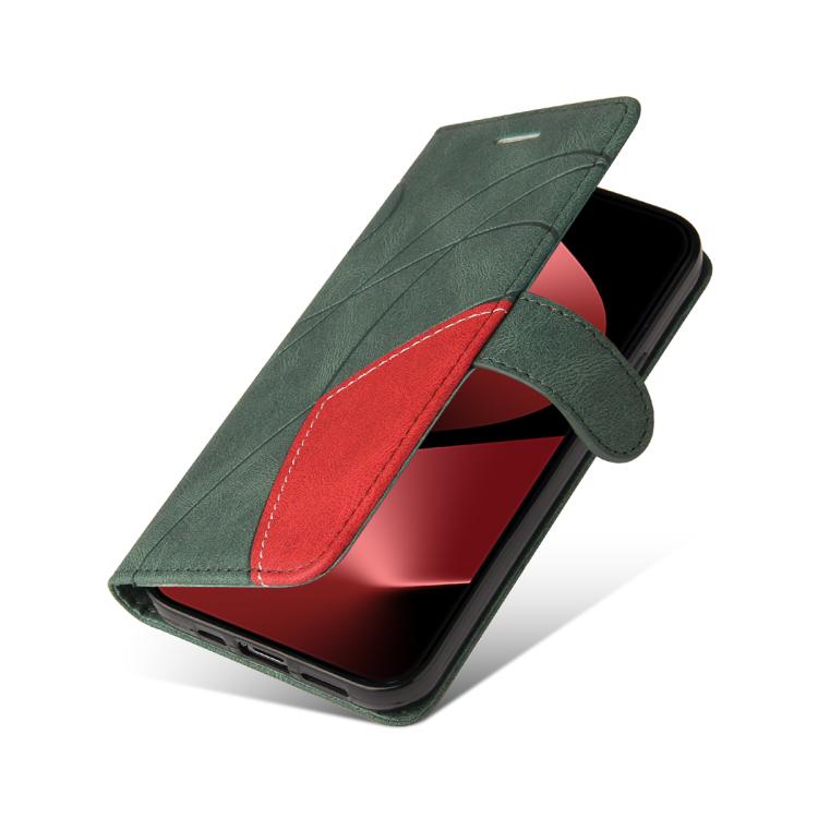 For Huawei Pura 80 Pro 5G Dual-color Splicing Flip Leather Phone Case(Green)