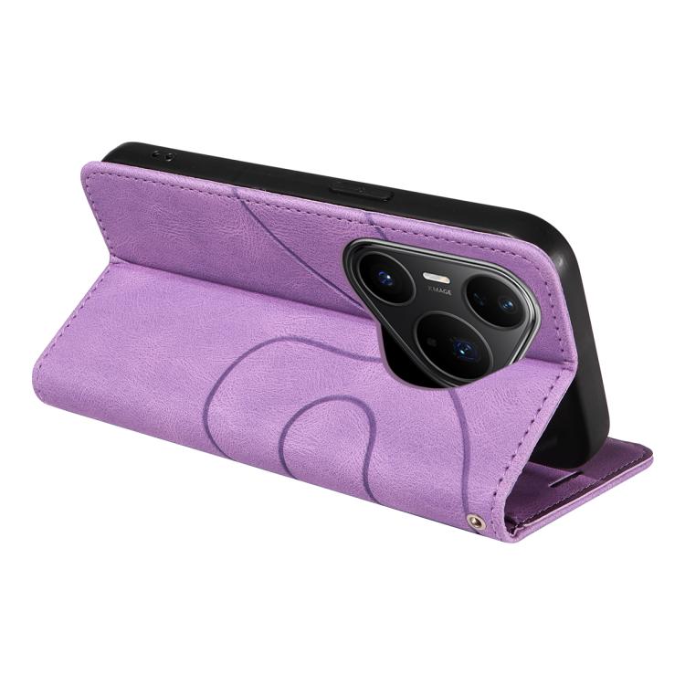 For Huawei Pura 80 Pro 5G Dual-color Splicing Flip Leather Phone Case(Purple)