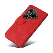 For Huawei Pura 80 Ultra 5G Dual-color Splicing Flip Leather Phone Case(Red)