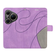 For Huawei Pura 80 Ultra 5G Dual-color Splicing Flip Leather Phone Case(Purple)
