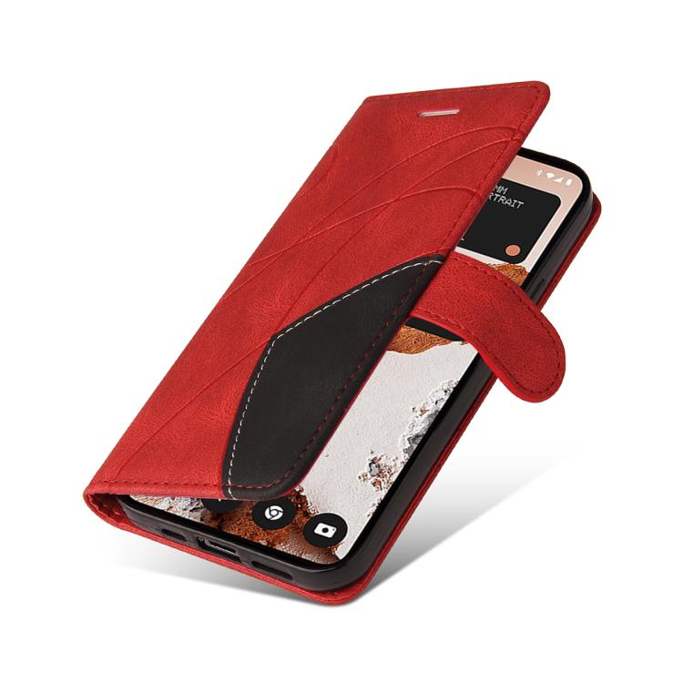 For Nothing CMF Phone 2 Pro Dual-color Splicing Flip Leather Phone Case(Red)