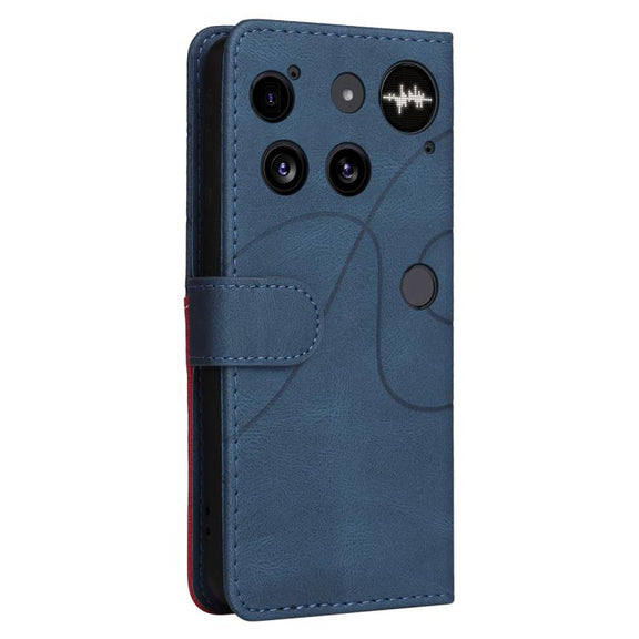 For Nothing Phone 3 Dual-color Splicing Flip Leather Phone Case(Blue)
