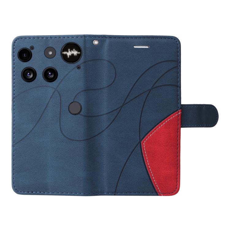 For Nothing Phone 3 Dual-color Splicing Flip Leather Phone Case(Blue)