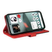 For Nothing Phone 3 Dual-color Splicing Flip Leather Phone Case(Red)
