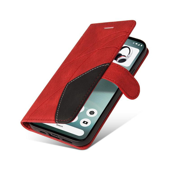 For Nothing Phone 3 Dual-color Splicing Flip Leather Phone Case(Red)