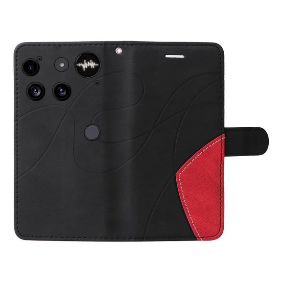 For Nothing Phone 3 Dual-color Splicing Flip Leather Phone Case(Black)