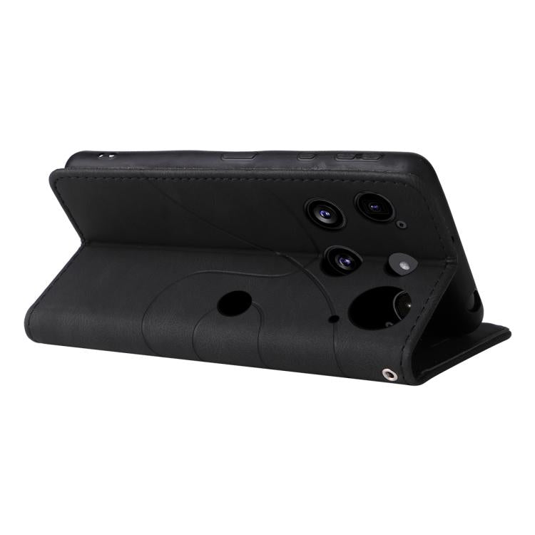 For Nothing Phone 3 Dual-color Splicing Flip Leather Phone Case(Black)