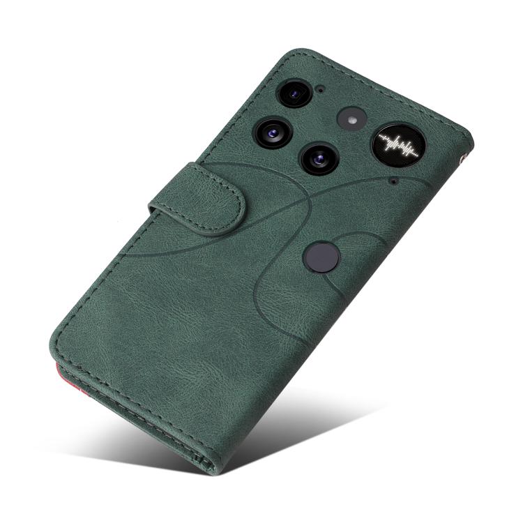 For Nothing Phone 3 Dual-color Splicing Flip Leather Phone Case(Green)