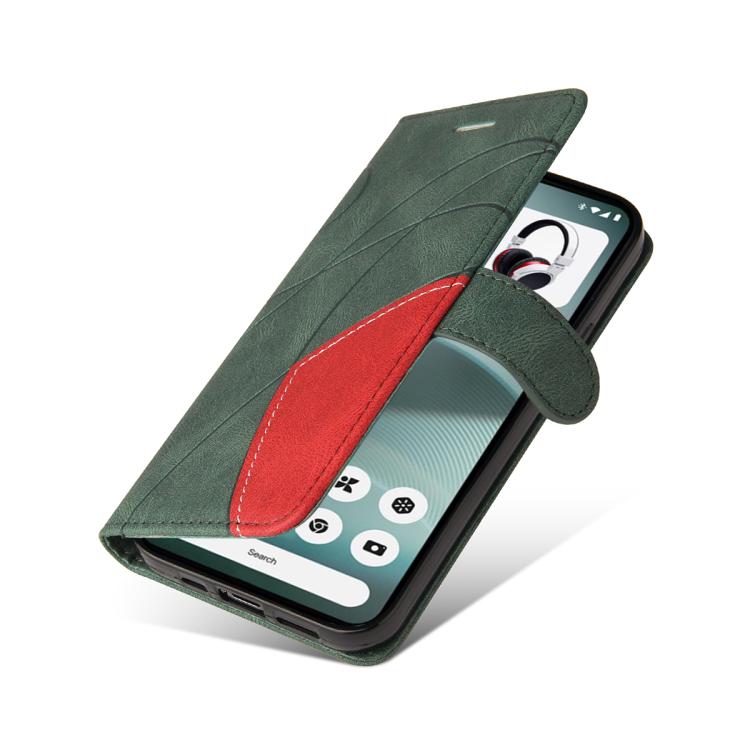 For Nothing Phone 3 Dual-color Splicing Flip Leather Phone Case(Green)