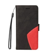 For Nothing Phone 3A Dual-color Splicing Flip Leather Phone Case(Black)