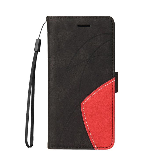 For Nothing Phone 3A Dual-color Splicing Flip Leather Phone Case(Black)