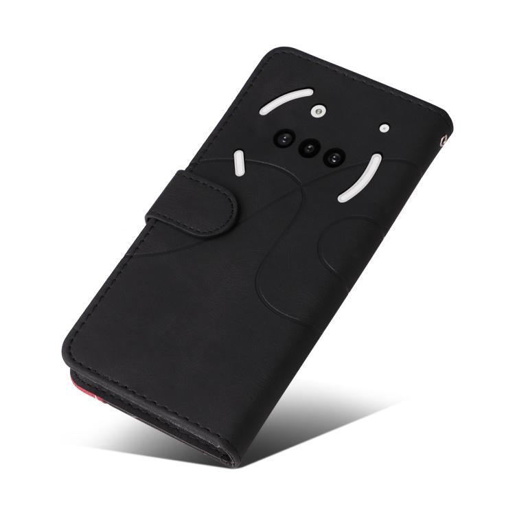 For Nothing Phone 3A Dual-color Splicing Flip Leather Phone Case(Black)