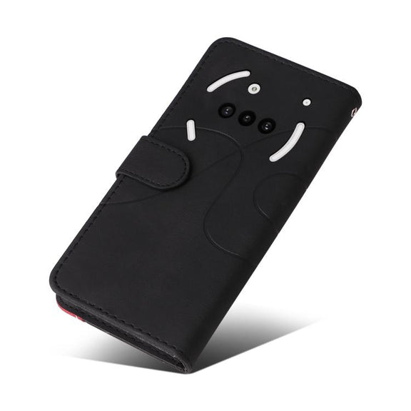For Nothing Phone 3A Dual-color Splicing Flip Leather Phone Case(Black)