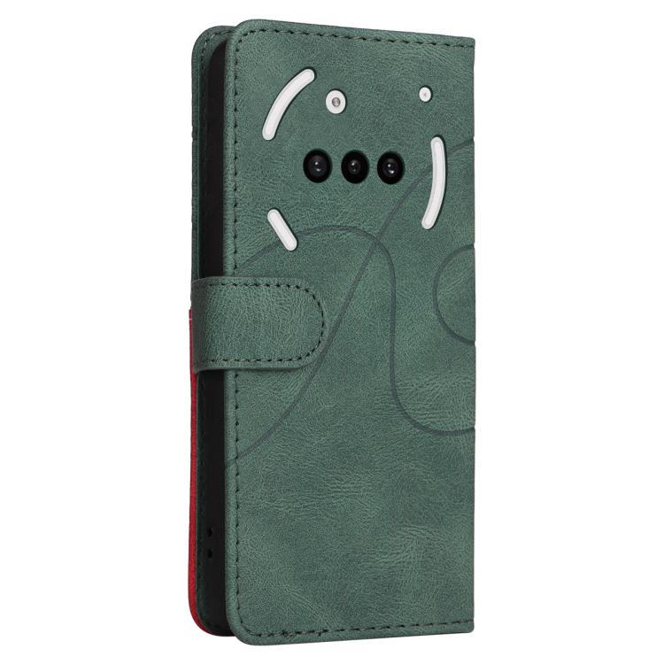 For Nothing Phone 3A Dual-color Splicing Flip Leather Phone Case(Green)