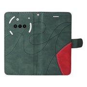 For Nothing Phone 3A Dual-color Splicing Flip Leather Phone Case(Green)