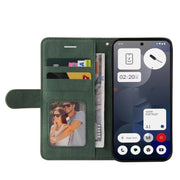 For Nothing Phone 3A Dual-color Splicing Flip Leather Phone Case(Green)