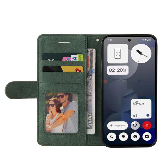 For Nothing Phone 3A Dual-color Splicing Flip Leather Phone Case(Green)
