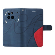 For Nothing Phone 3A Pro Dual-color Splicing Flip Leather Phone Case(Blue)