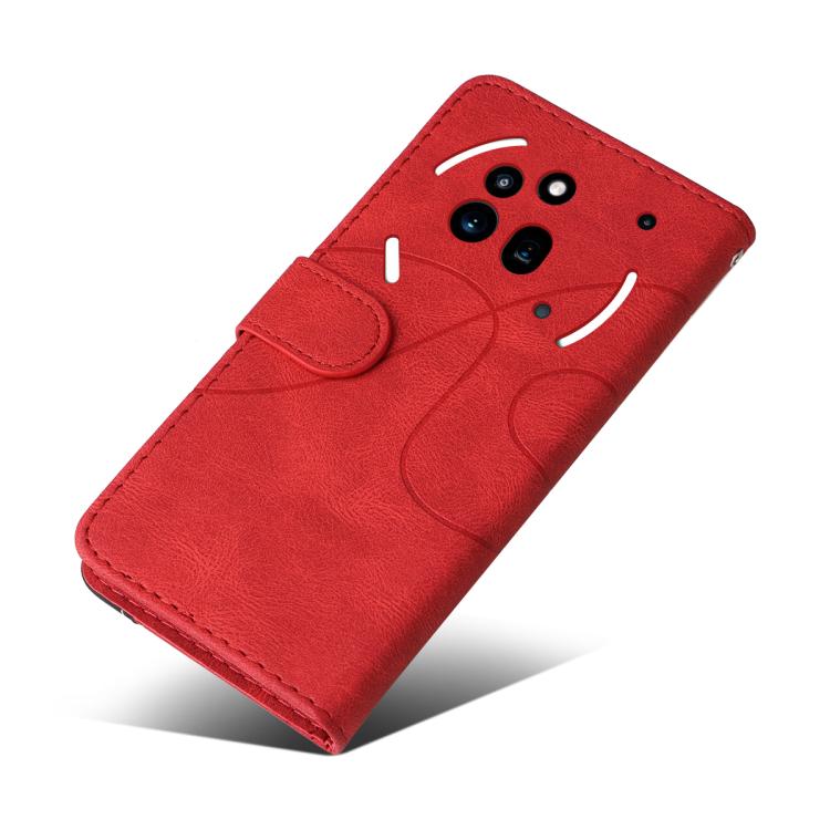 For Nothing Phone 3A Pro Dual-color Splicing Flip Leather Phone Case(Red)