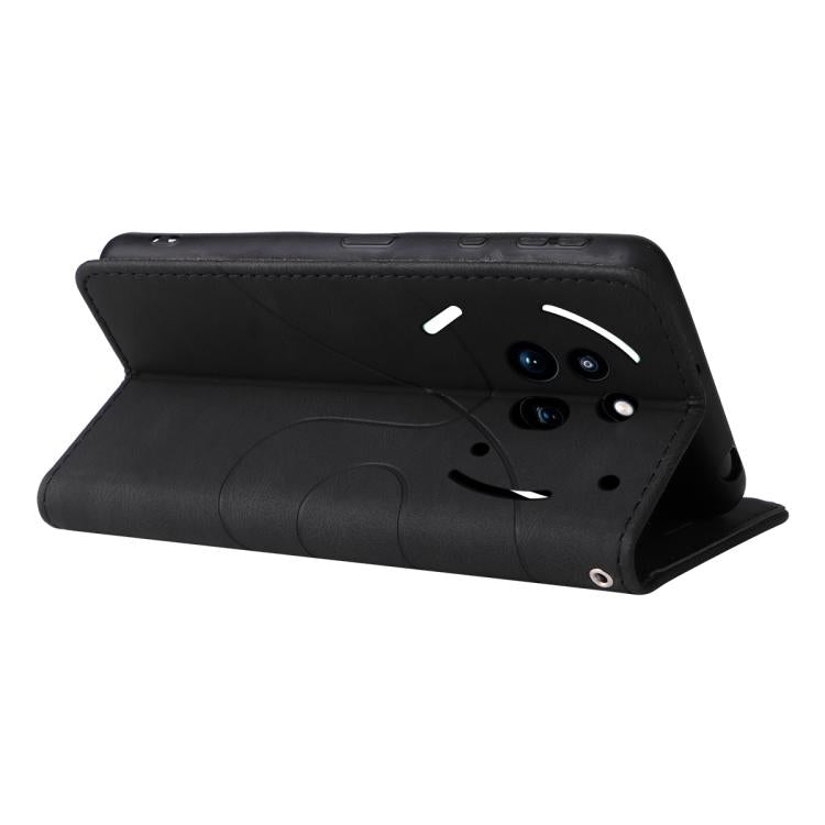 For Nothing Phone 3A Pro Dual-color Splicing Flip Leather Phone Case(Black)