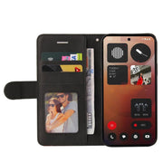 For Nothing Phone 3A Pro Dual-color Splicing Flip Leather Phone Case(Black)