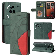 For Nothing Phone 3A Pro Dual-color Splicing Flip Leather Phone Case(Green)