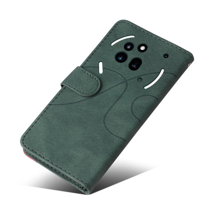For Nothing Phone 3A Pro Dual-color Splicing Flip Leather Phone Case(Green)