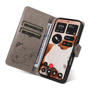 For Nothing CMF Phone 2 Pro Cat and Bee Embossed Flip Leather Phone Case(Grey)