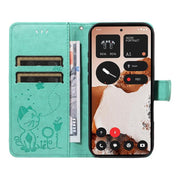 For Nothing CMF Phone 2 Pro Cat and Bee Embossed Flip Leather Phone Case(Green)