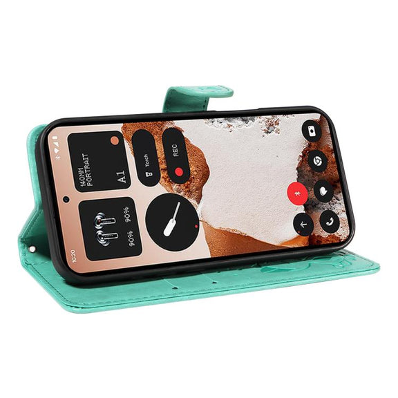 For Nothing CMF Phone 2 Pro Cat and Bee Embossed Flip Leather Phone Case(Green)