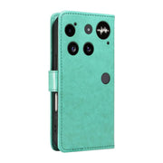 For Nothing Phone 3 Cat and Bee Embossed Flip Leather Phone Case(Green)