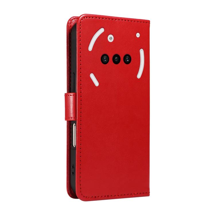 For Nothing Phone 3A Cat and Bee Embossed Flip Leather Phone Case(Red)