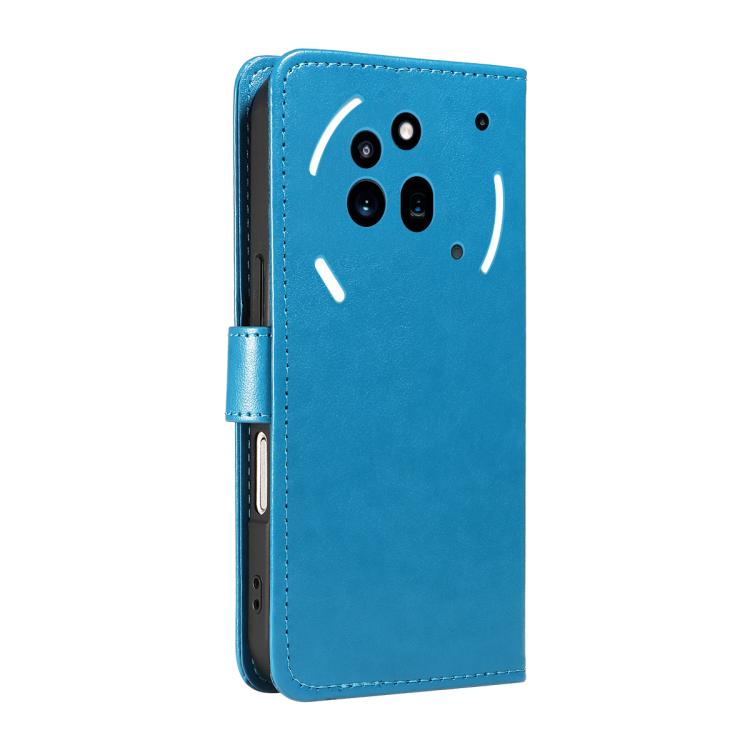 For Nothing Phone 3A Pro Cat and Bee Embossed Flip Leather Phone Case(Blue)