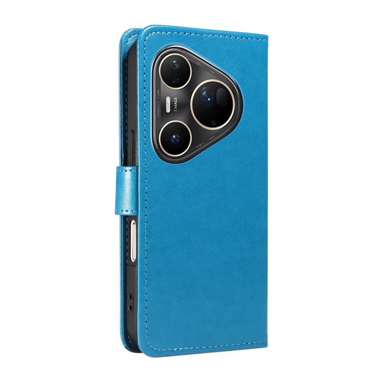 For Huawei Pura 80 Ultra 5G Cat and Bee Embossed Flip Leather Phone Case(Blue)