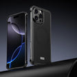 For iPhone 16 Pro J TRIBE Metal Frameless Plain Leather MagSafe Phone Case(Black) - free shipping - PMC TechLife - Order now!