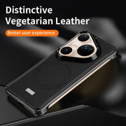 For Huawei Pura 80 5G J TRIBE Metal Frameless Plain Leather MagSafe Phone Case(Brown)