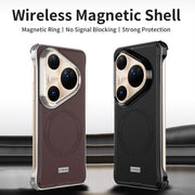 For Huawei Pura 80 Pro+ 5G J TRIBE Metal Frameless Plain Leather MagSafe Phone Case(Black)