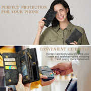 For iPhone 12 mini CaseMe-008 Detachable Multifunctional Wallet Leather Phone Case (Black)